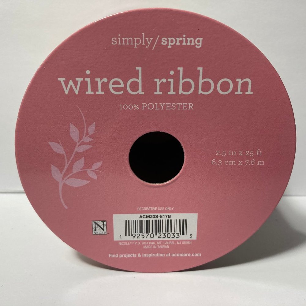 Wired Ribbon Spring Stripe 2.5" 25' - Picture 9 of 12
